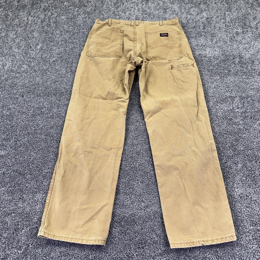 Dickies Carpenter Pants Mens 36x32 Brown Relaxed Canvas Workwear Pockets Outdoor - Picture 2 of 9